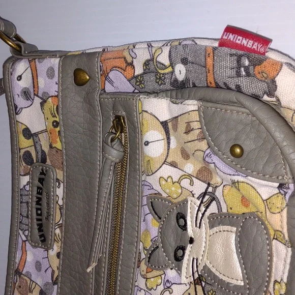 Purse☮️VINTAGE☮️ UNION BAY Cat/Fox Lovers Crossbody Bag - Picture 7 of 8